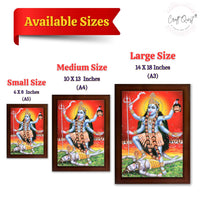 CRAFT QUEST Kali Mata photo with frame, God Religious Framed Painting