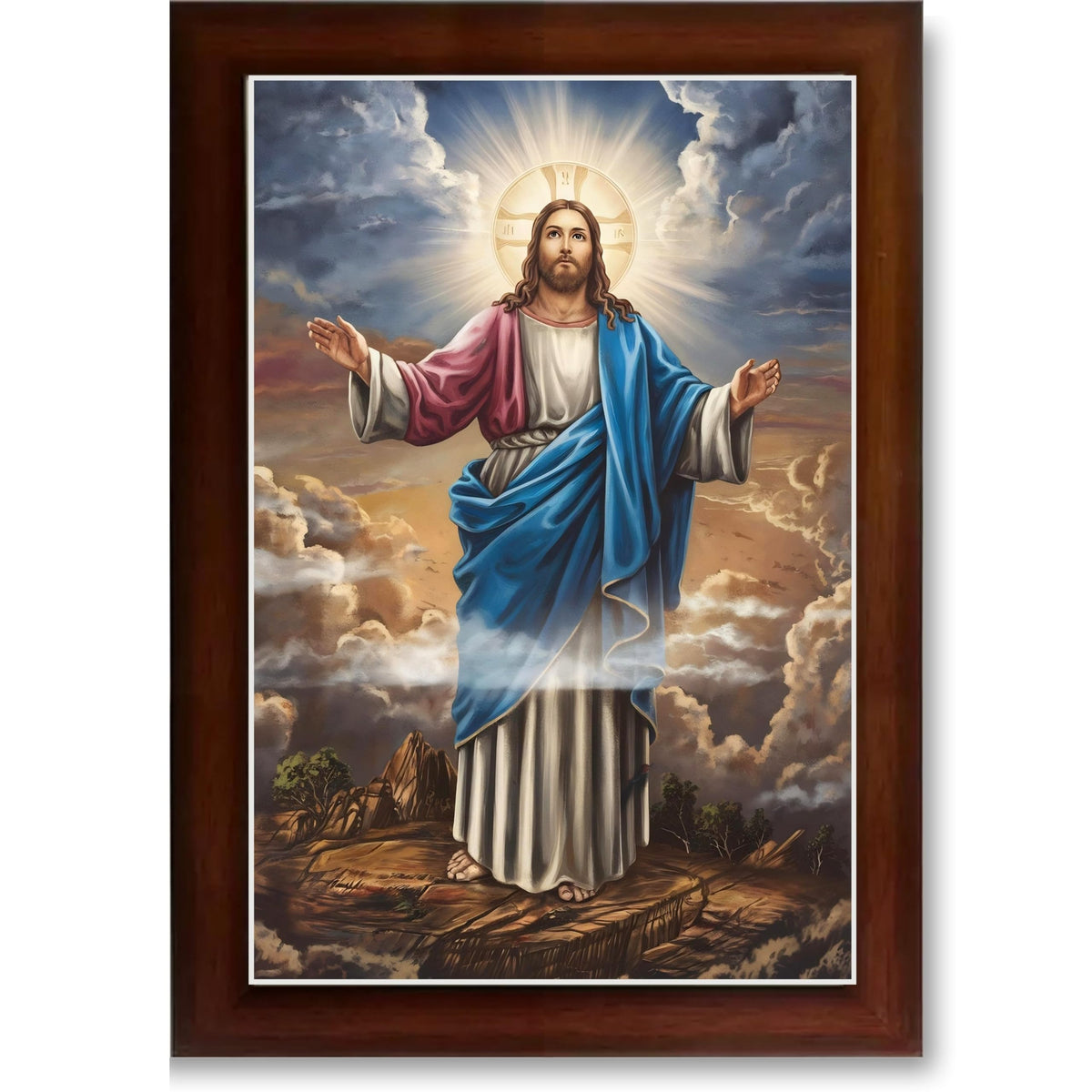 CRAFT QUEST Jesus Christ Photo with Frame, Jesus Painting, Christian Wall Frames Home and Décor