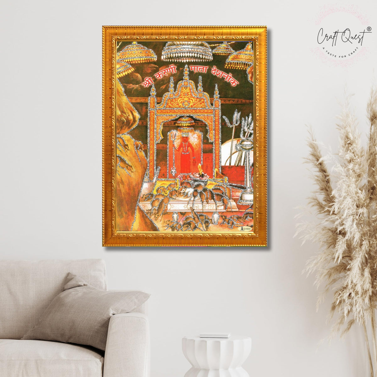 CRAFT QUEST Karni Mata Deshnok Photo Frame For Home, Office And Bedroom Wall Decoration