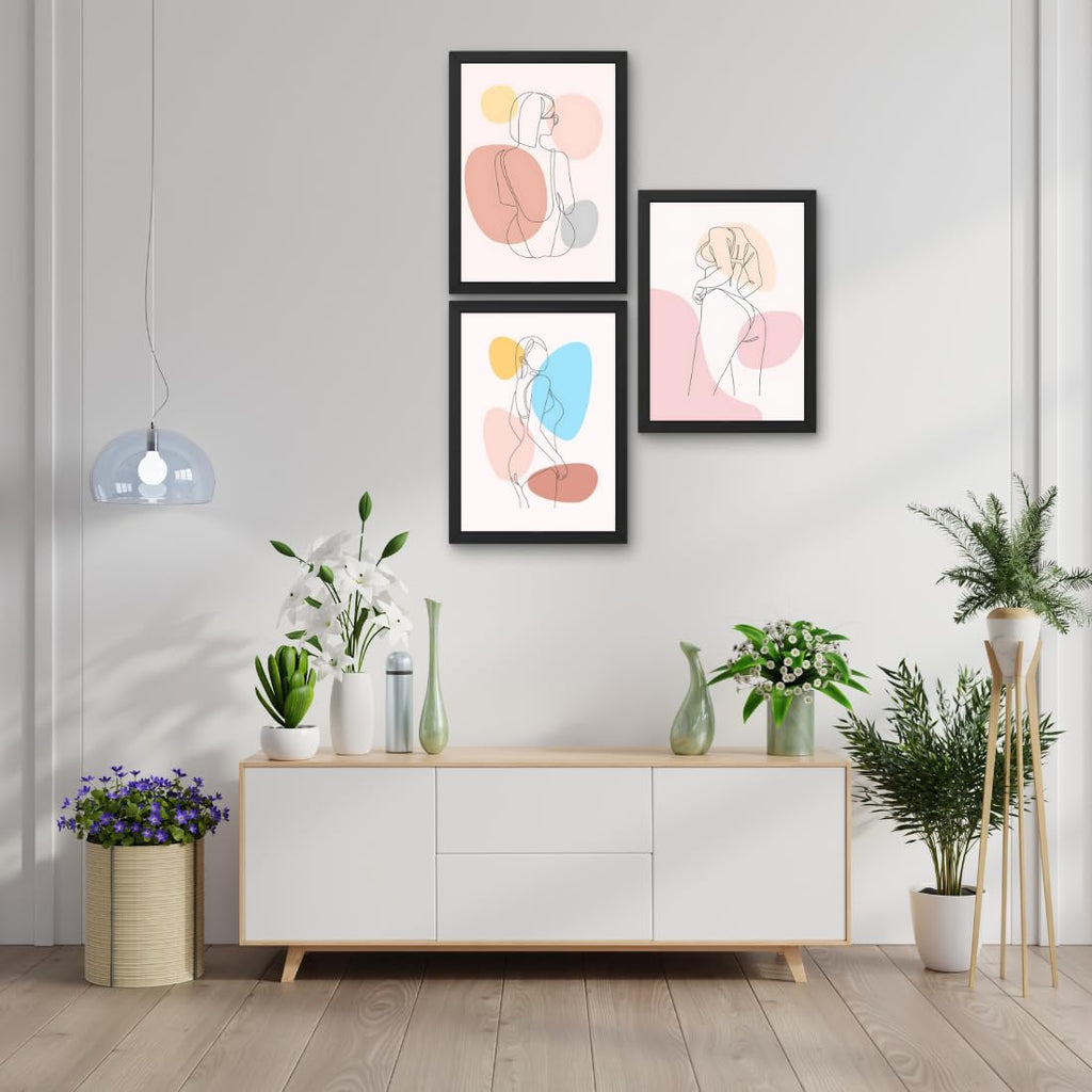 CRAFT QUEST Set of 3 Sexy Art Prints | EROTIC Wall Art & Pop Art Wall Decor & Painting, Wall Decor & Poster | Makeup Room Decor Framed (10 X 14 Inches)