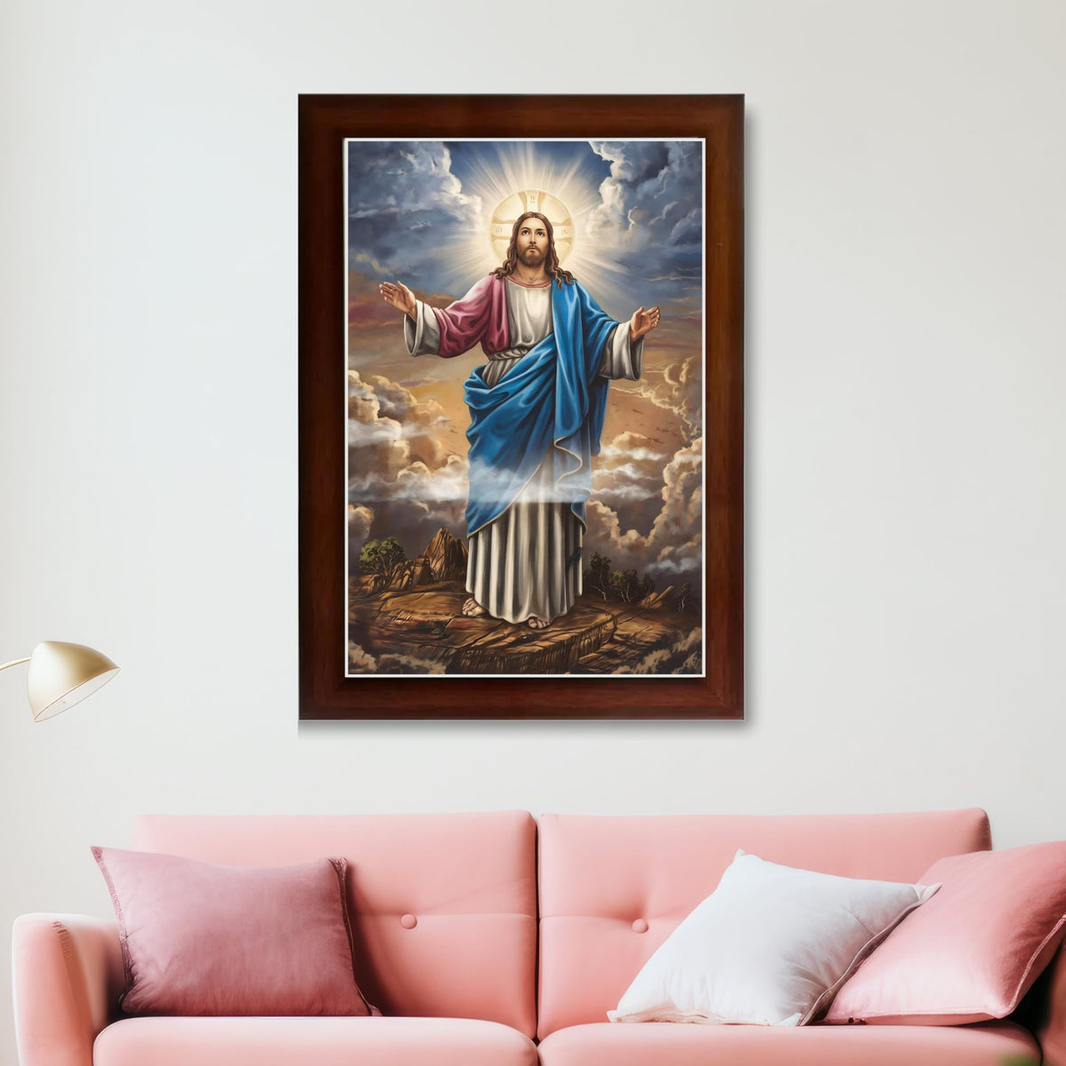 CRAFT QUEST Jesus Christ Photo with Frame, Jesus Painting, Christian Wall Frames Home and Décor