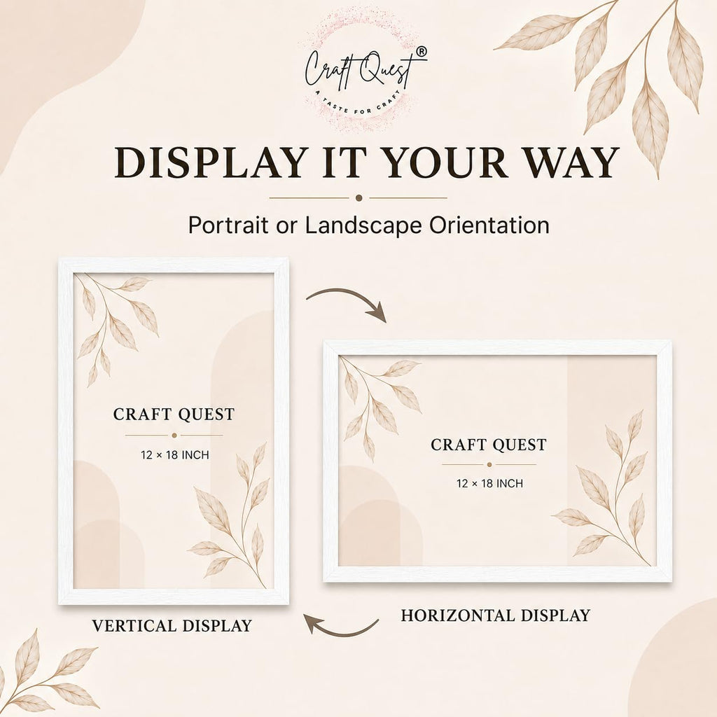 CRAFT QUEST 4X6 Inch Size synthetic Wall Mount Photo frames Single For Home Decoration, Living Room, Office Decoration (Natural, Set of 1)