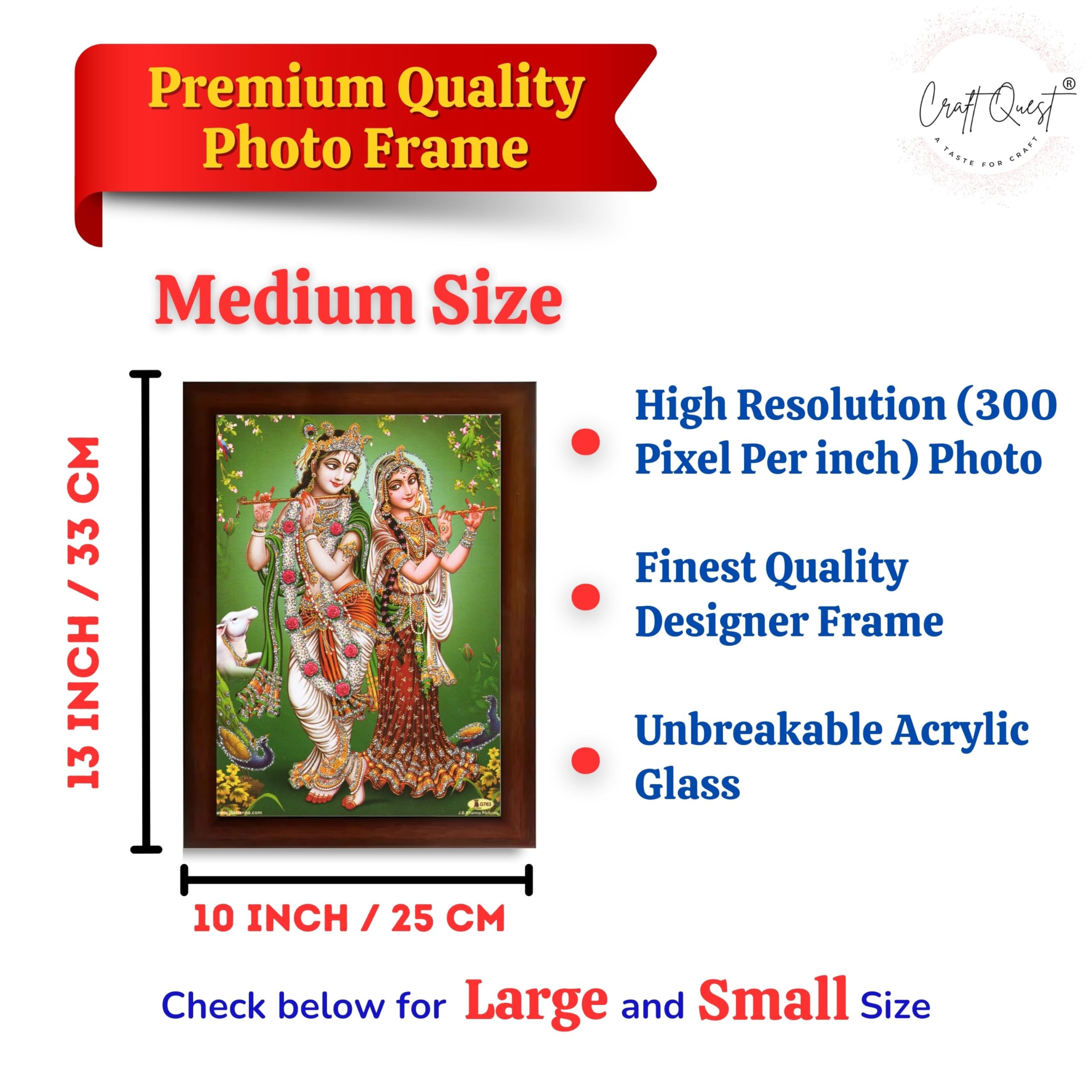 CRAFT QUEST Lord Radha Krishna Photo Frame Wall Painting Framed Home and room Décor