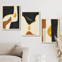 CRAFT QUEST Wall Art Decor Paintings | Set of 3 Abstract Wall Art Frames for Home Decoration | Ideal for Living Room, Bedroom & Office