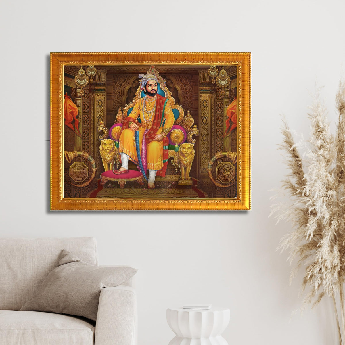 CRAFT QUEST Chhatrapati Shivaji Maharaj Wall Photo Frame | Lightweight | Home Decoration Item | Indian Historic Classic Painting Wall Art Best Gifting Option