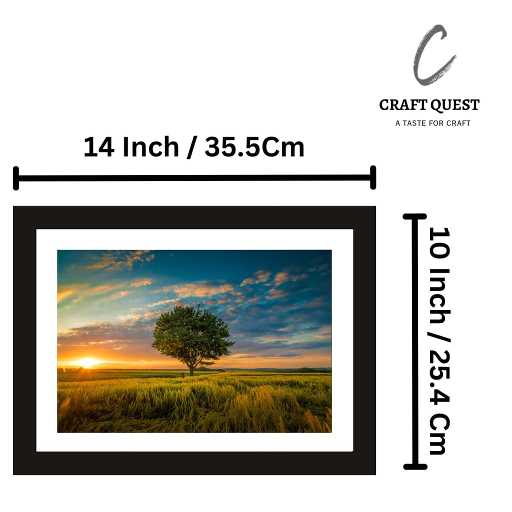 CRAFT QUEST Abstract Modern Pachyart Art Painting Poster Frame for Home & Office Wall Decoration - Portrait, Wall Display (Black, 14x10 Inch Frame with Art Print) (Tropical Reverie)