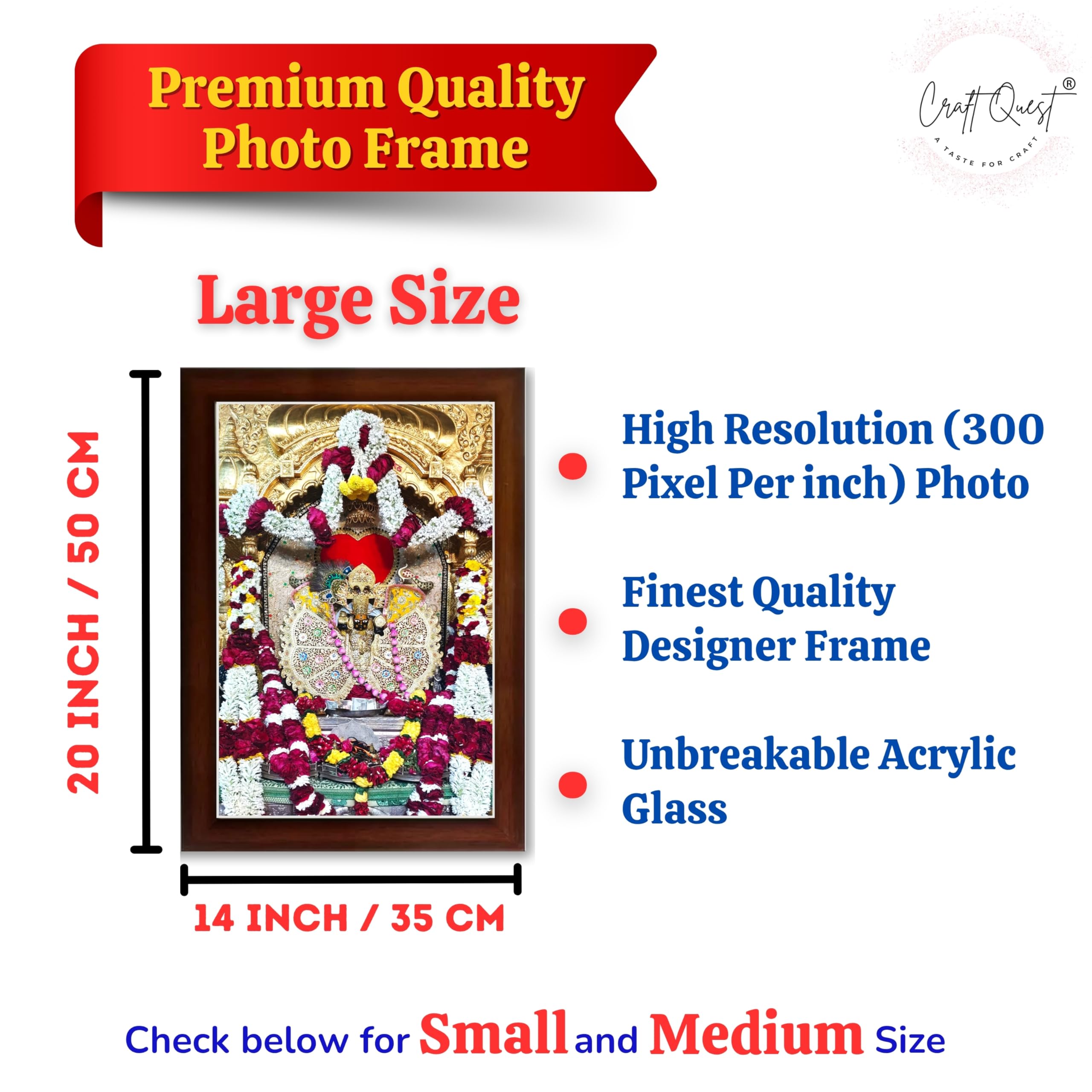 CRAFT QUEST Shri Sanwaliya Seth Shringaar Darshan Religious Photo Frame