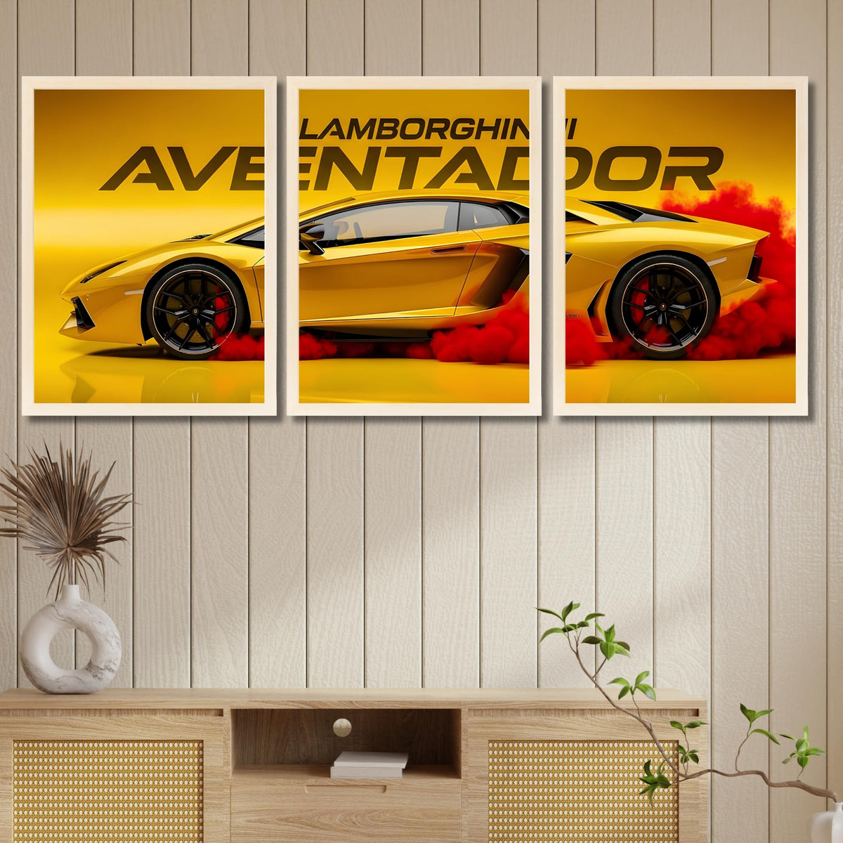 VENUXE ARTS Set Of 3 Big Sports Cars Framed Posters Gift Items for Boys Room Wall Decoration Bedroom, Living Room, Office, Studio Décor | Car Poster Frame for Wall Décor