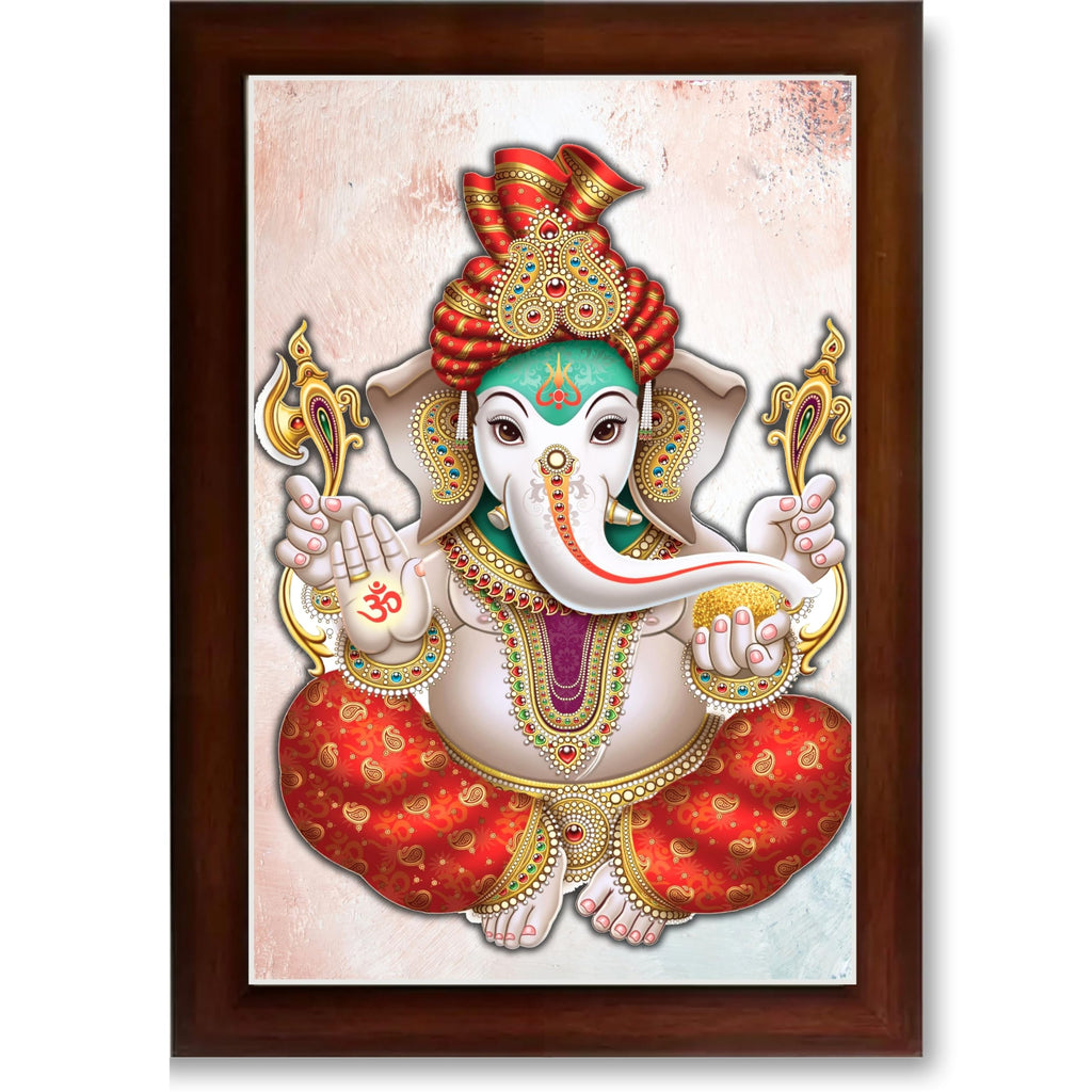 CRAFT QUEST Lord Ganesh ji Wall Hanging Frame for Living Room, Pooja Room Décor Items GA-217
