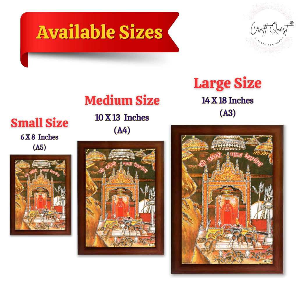 CRAFT QUEST Karni Mata Deshnok Photo Frame For Home, Office And Bedroom Wall Decoration