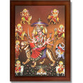 CRAFT QUEST Durga Maa Mata Goddess Nav Navadurga Navdurga Wall Painting Photo Framed, Blessing Hindu Wall Decor