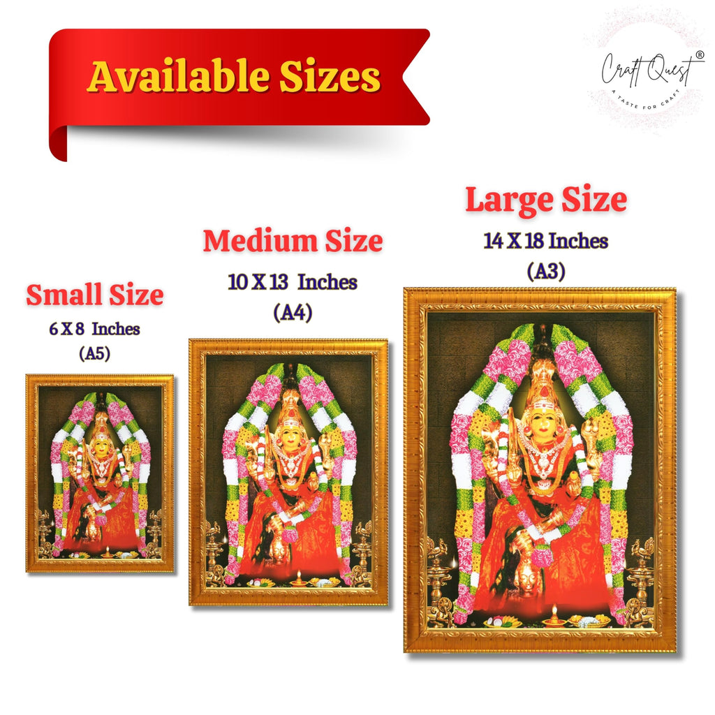 CRAFT QUEST Angala Parameswari Amman Angalamman Photo Frame For Walls, Room, Pooja,Home,Temple Décor Framed
