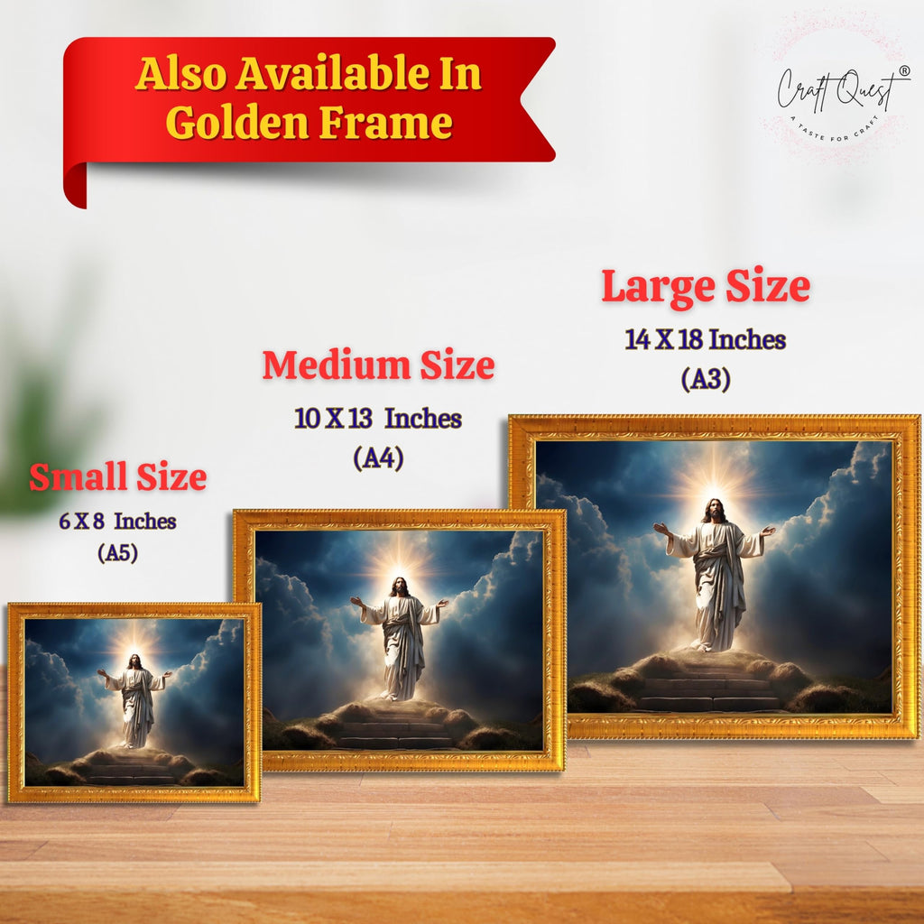 CRAFT QUEST Jesus Christ Photo Frame | Decorative Picture for Gifts, Home Decor | Jesus Painting, Religious Photo Frame