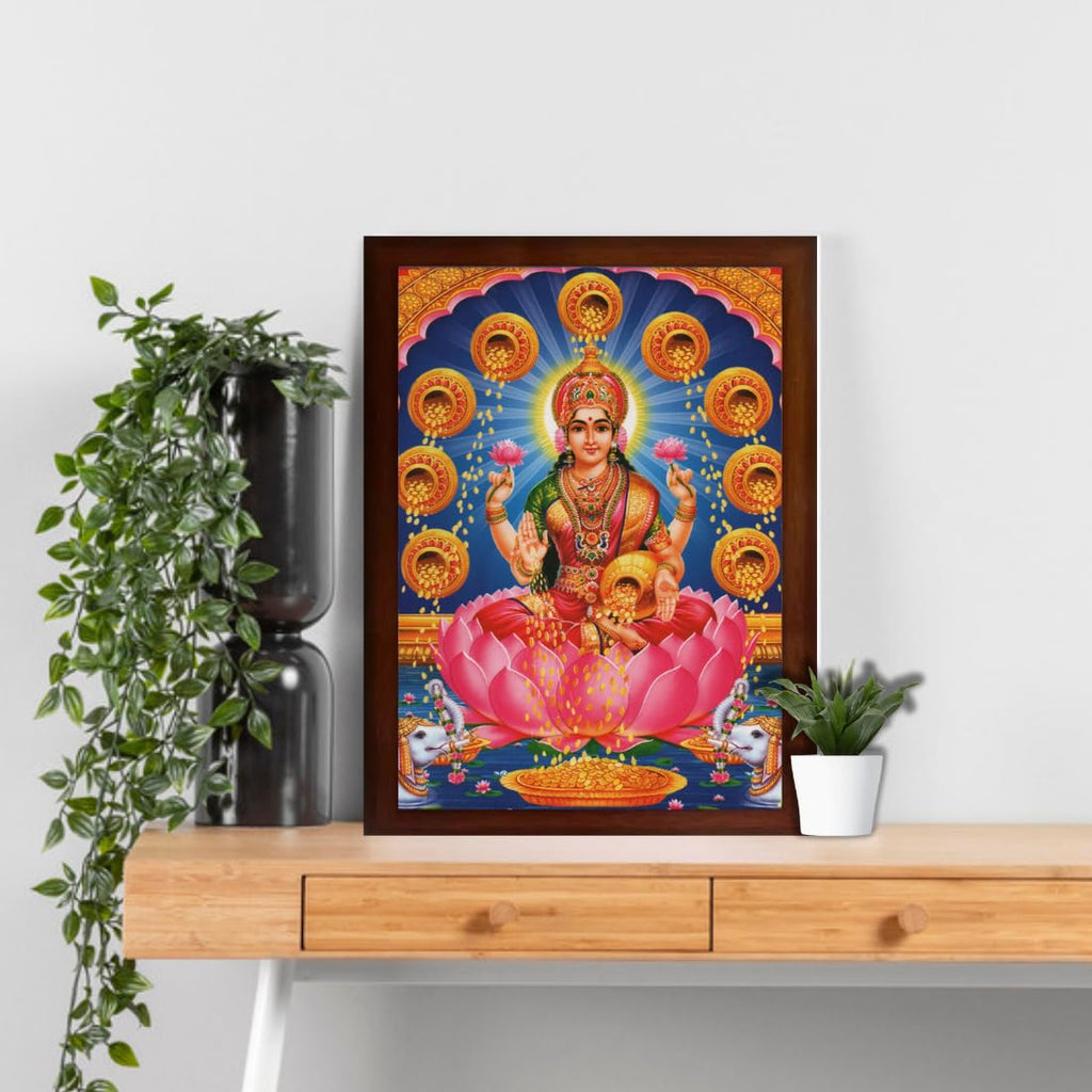 CRAFT QUEST Goddess Lakshmi Devi Wall Painting Frame Home Decor