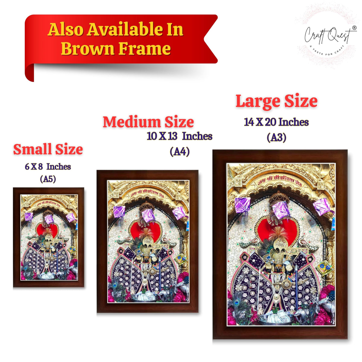 CRAFT QUEST Shree Sanwaliya Seth Shringaar Darshan Religious Photo Frame