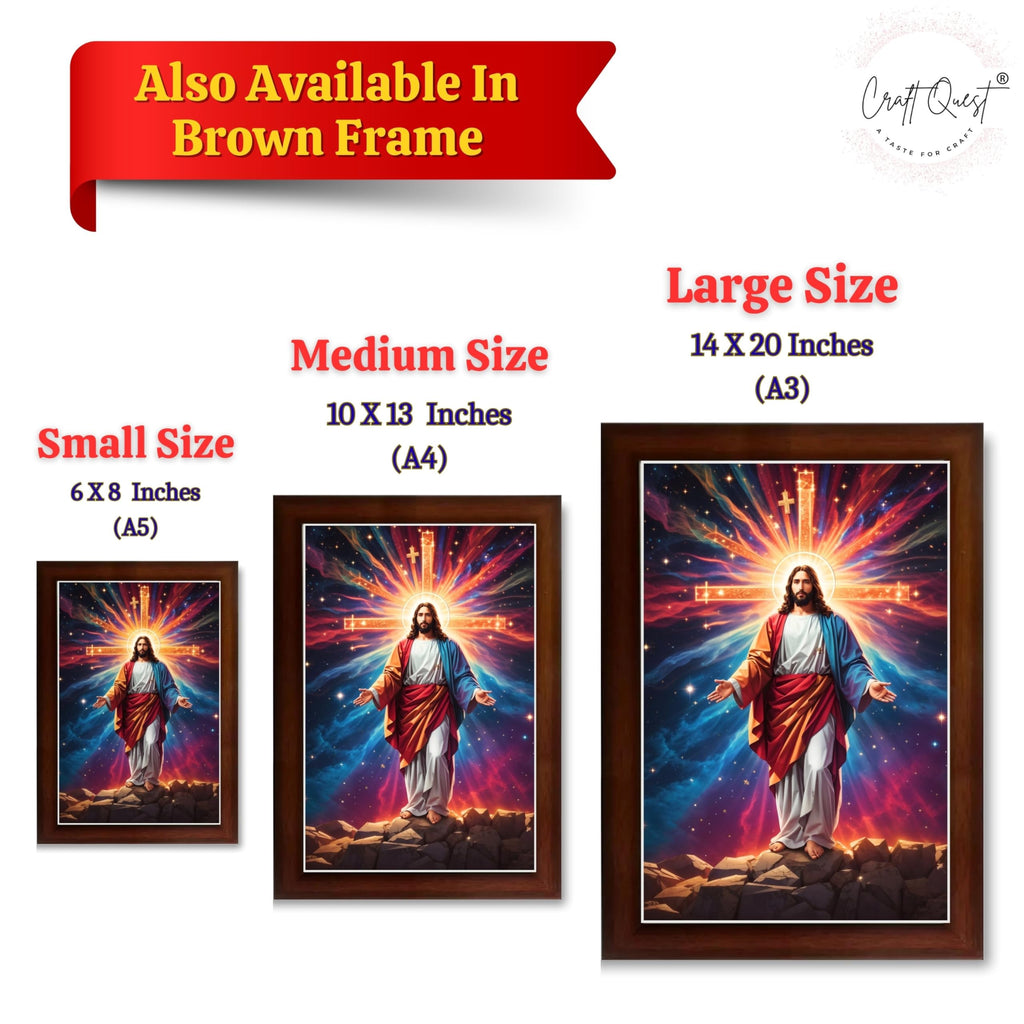 CRAFT QUEST Jesus Christ Photo Frame Jesus Wall Painting Spiritual Christian Wall Décor Item for Room and Prayer