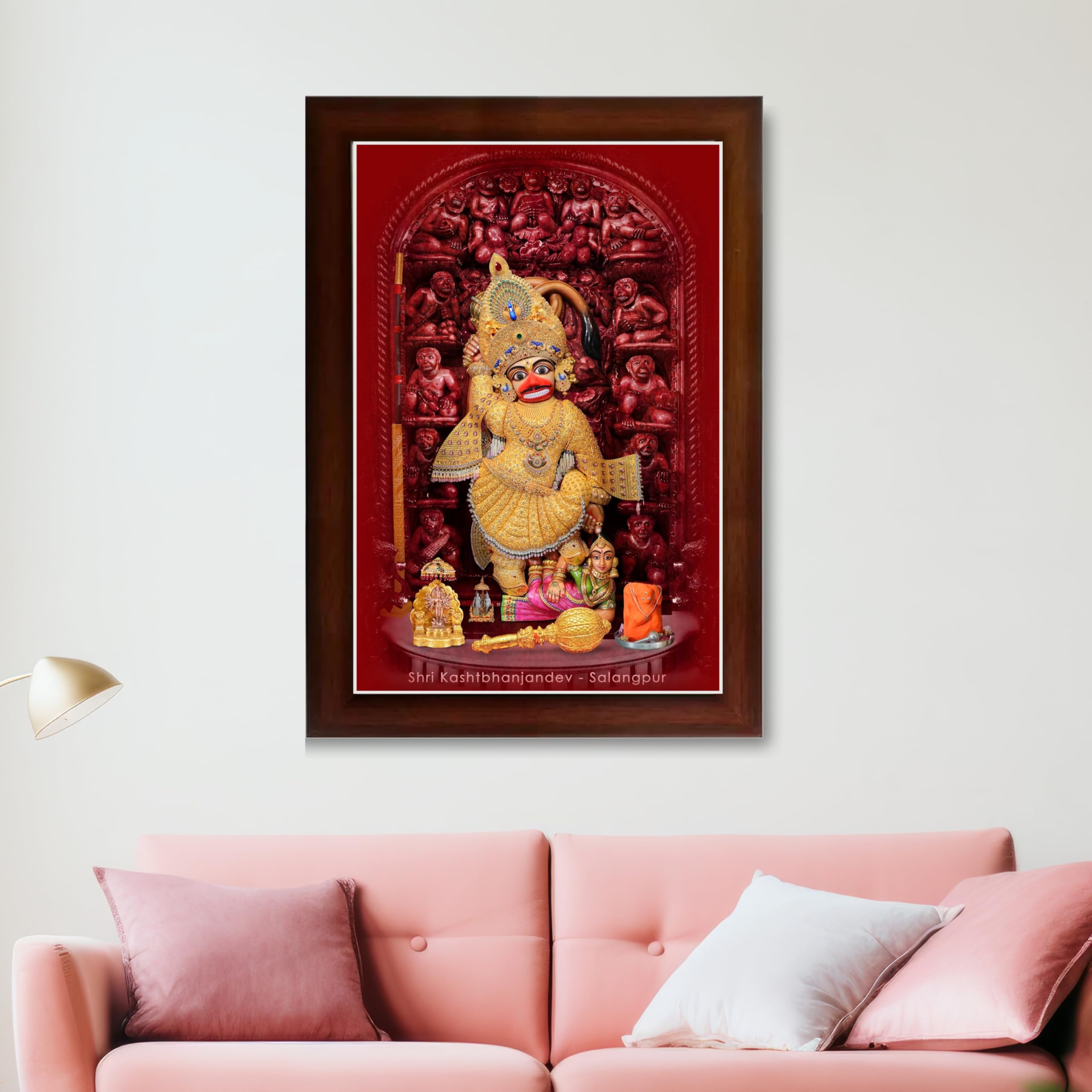 CRAFT QUEST Shree Kashtabhanjan Dev Hanumanji Salangpur Religious Photo Frame Synthetic, Wall hangings