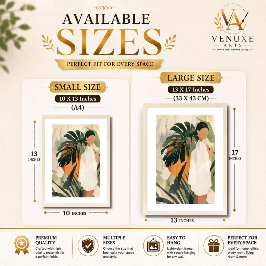 VENUXE ARTS Womens Contemporary Wall Art Posters for Home, Office, Study & Bedroom | Ready to Hang Framed Wall Decor | Positive Quote Prints | Gift for Friends & Family