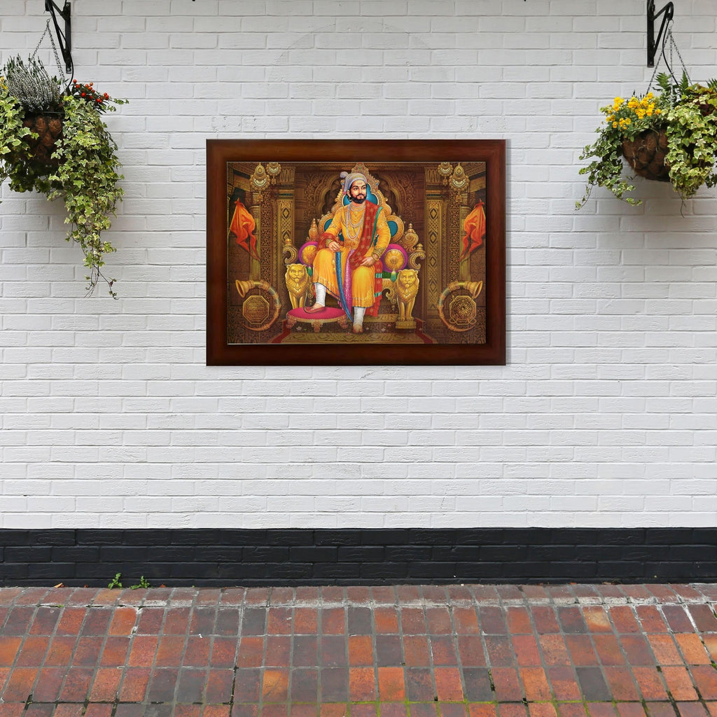 CRAFT QUEST Chhatrapati Shivaji Maharaj photo frame for Home Decorative items with synthetic frame