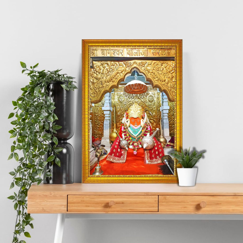 CRAFT QUEST Bageshwar Dham Balaji Photo Frame (10X13 inch, Big Size photo Religious Frame with Acrylic glass)