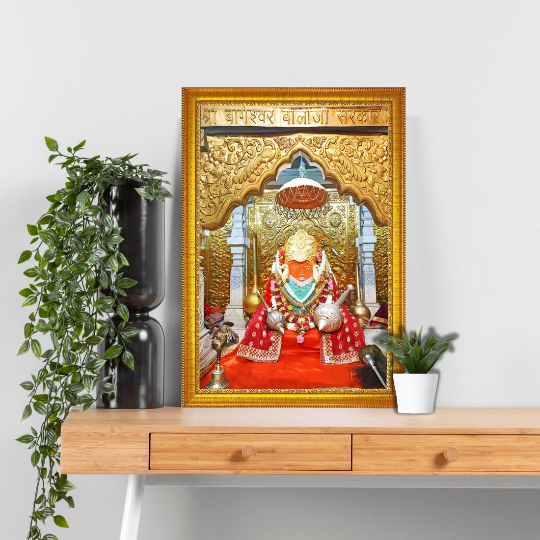 CRAFT QUEST Bageshwar Dham Balaji Photo Frame (10X13 inch, Big Size photo Religious Frame with Acrylic glass)
