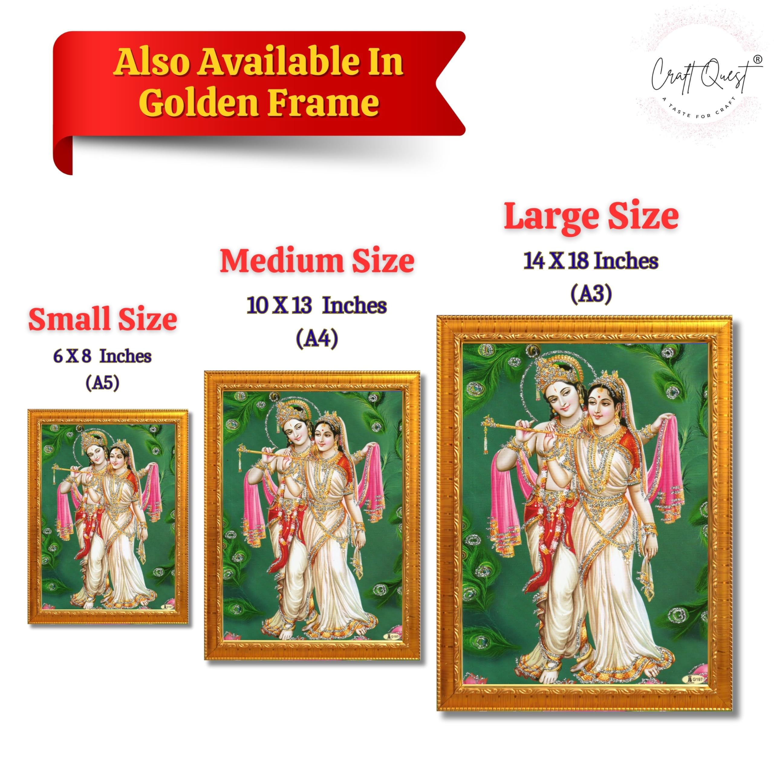 CRAFT QUEST Radha Krishna ji Painting With Frame Wall Paintings for Living Room, Bedroom, Office Décor