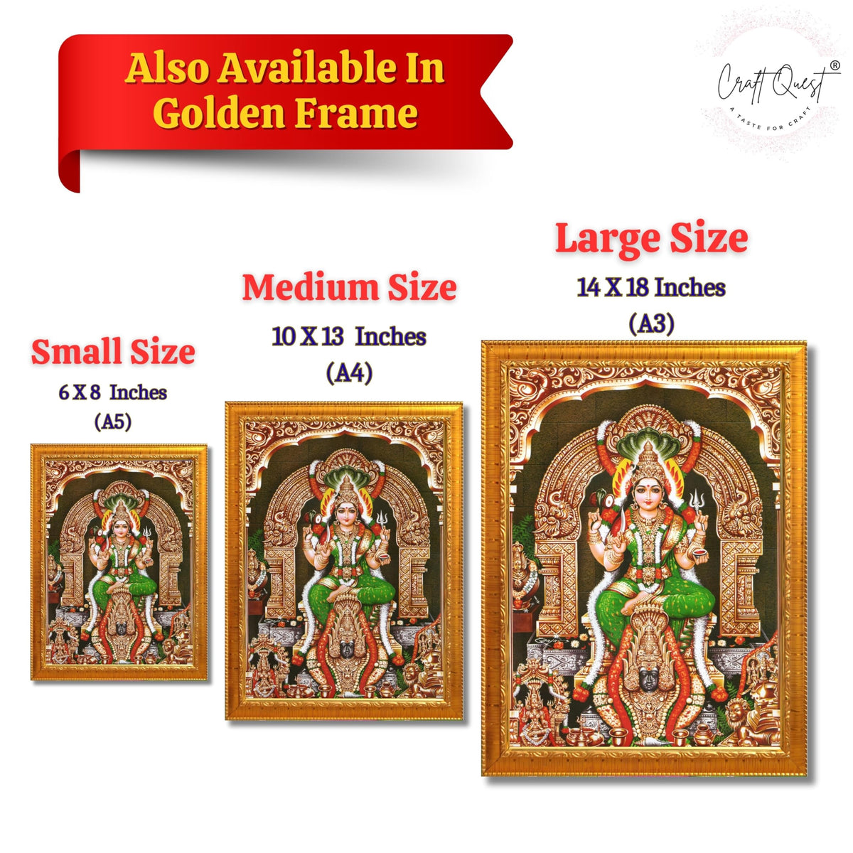 CRAFT QUEST Karumariamman Karu Mariamman Karumari Amman Wall Photo Frame | South God Picture Frame for Home, Office, Temple & Gifting, Decor