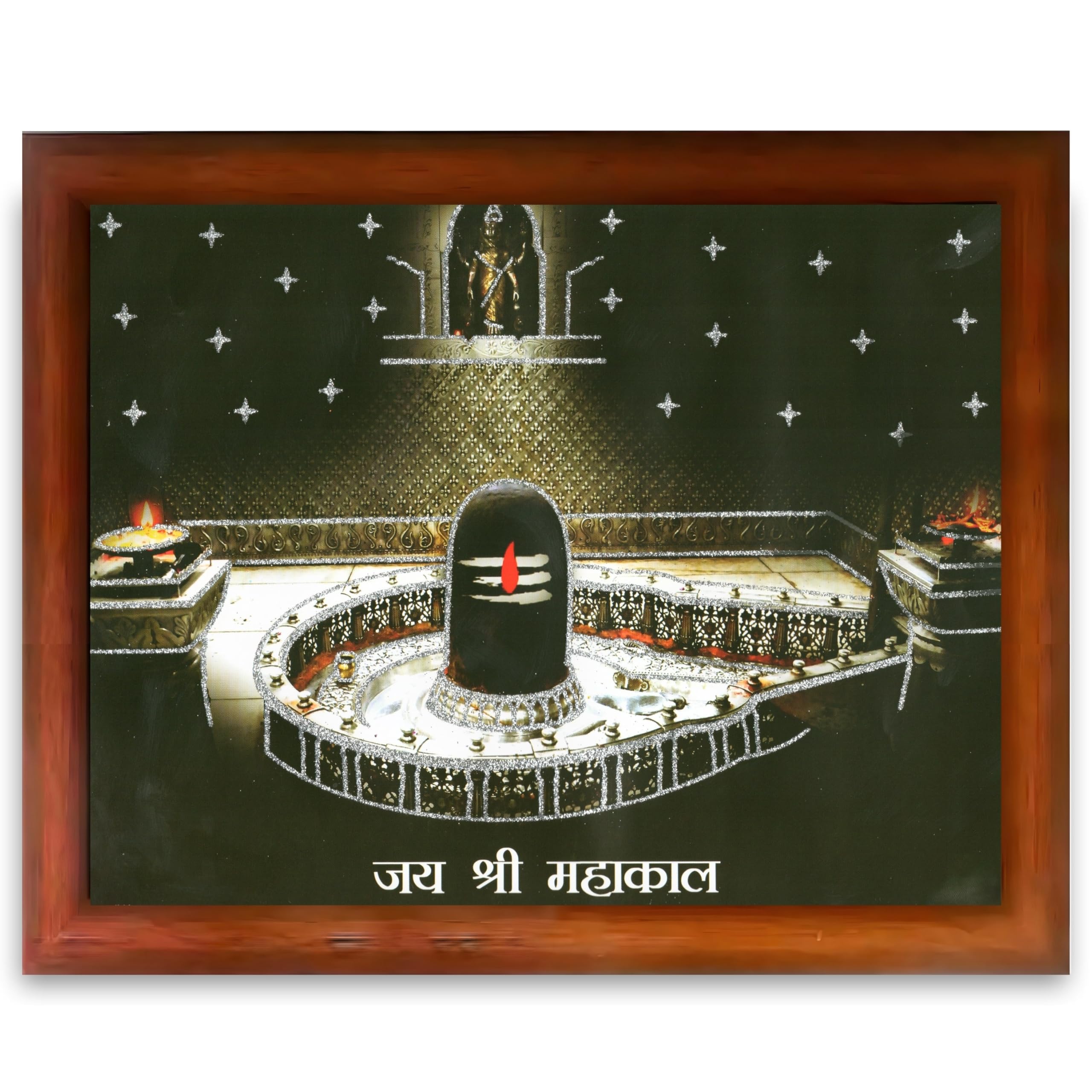 CRAFT QUEST Mahakal Jyotirling Photo With Frame Ujjain Mahakaleshwar Bholenath Photo Frame, Religious Photo Frame