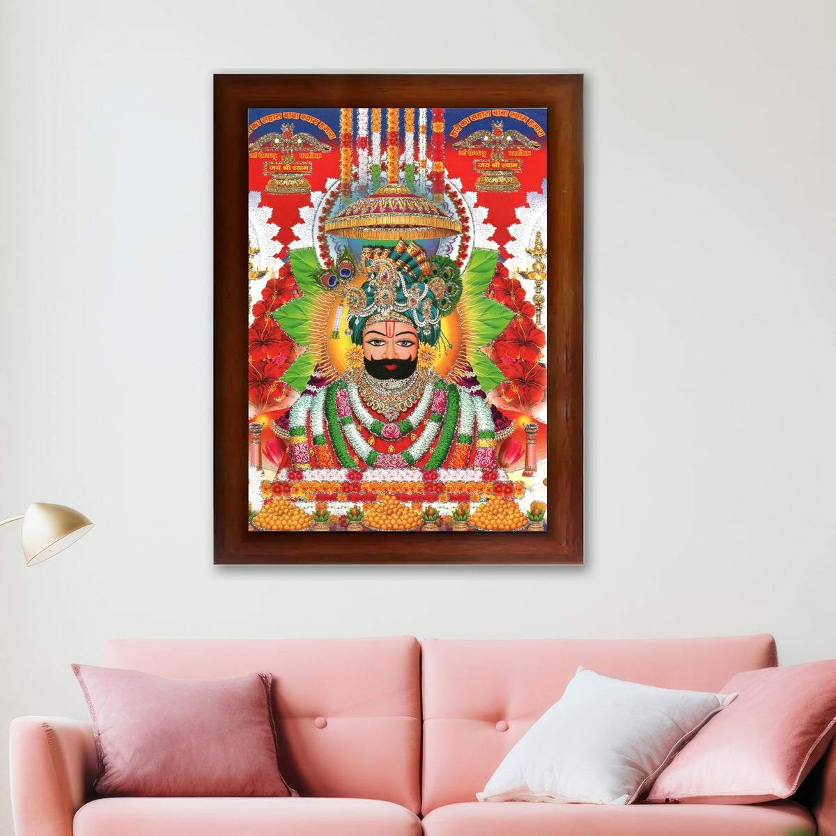 CRAFT QUEST Khatu Shyam Ji | Shyam Baba | Hare Ka Saharaa Khatu Shyam Hamara Photo Frame Wall Painting For Home Decoration And Gift