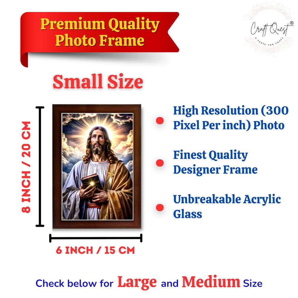 CRAFT QUEST Jesus Christ Christmas Wall Artwork Photo Frame Spiritual Christian Wall Décor for Prayer Room