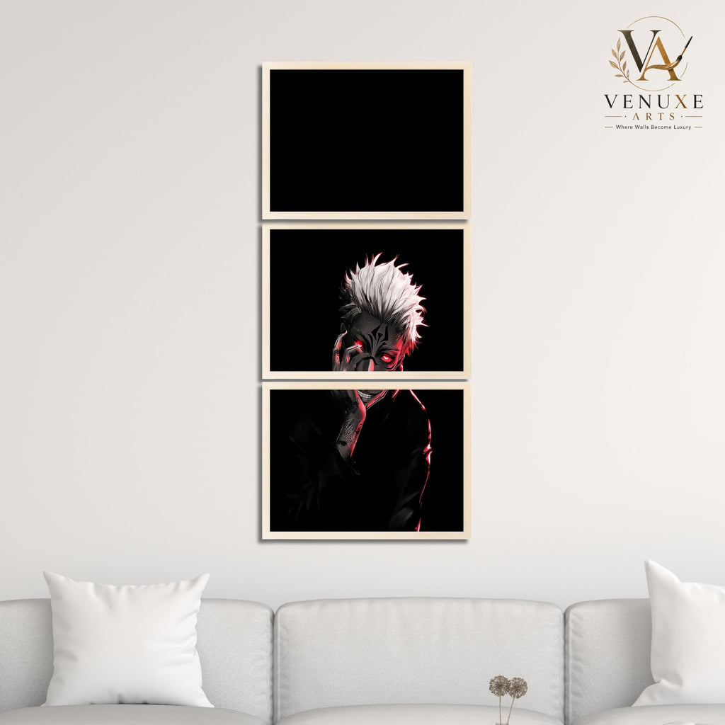 VENUXE ARTS Set Of 3 Anime Characters Wall Framed |Anime Characters Framed Poster for Living Room Bedroom Gaming Room Studio Wall Decor