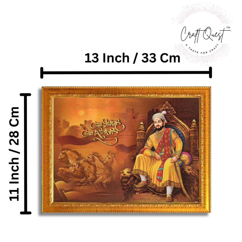 CRAFT QUEST Chhatrapati Shivaji Maharaj photo frame | Home Decorative items with synthetic frame