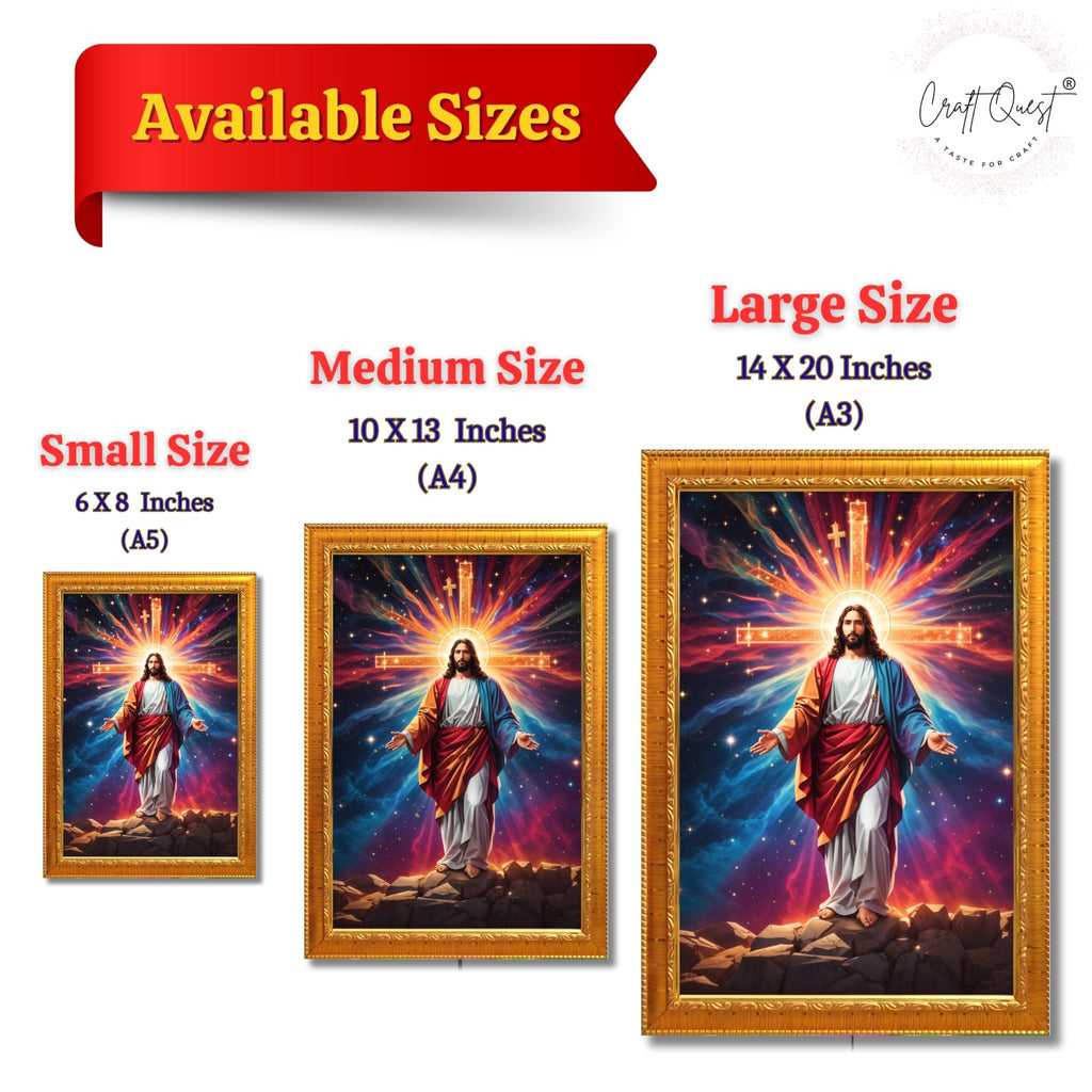 CRAFT QUEST Jesus Christ Photo Frame Jesus Wall Painting Spiritual Christian Wall Décor Item for Room and Prayer