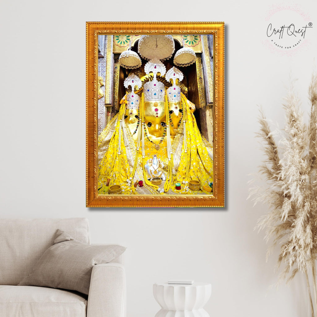 CRAFT QUEST Baglamuklhi maa/mata wodden Religious Photo Frame for Home, Office