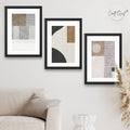 CRAFT QUEST Abstract Geometric Art Painting | Set of 3 Frames for Home Decoration | Ideal for Living Room, Bedroom & Offices