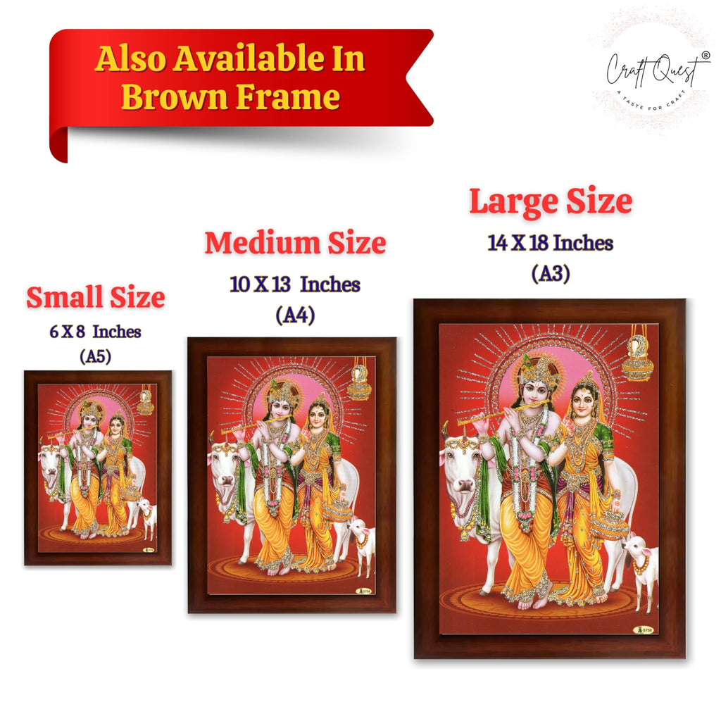 CRAFT QUEST Radha Krishna Photo Frame Wall Painting Framed Home Décor
