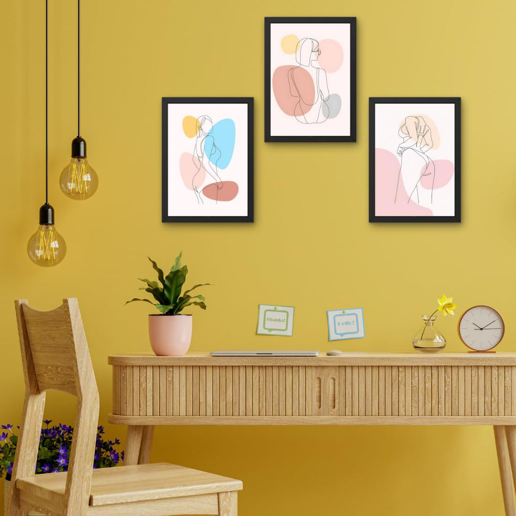 CRAFT QUEST Set of 3 Sexy Art Prints | EROTIC Wall Art & Pop Art Wall Decor & Painting, Wall Decor & Poster | Makeup Room Decor Framed (10 X 14 Inches)