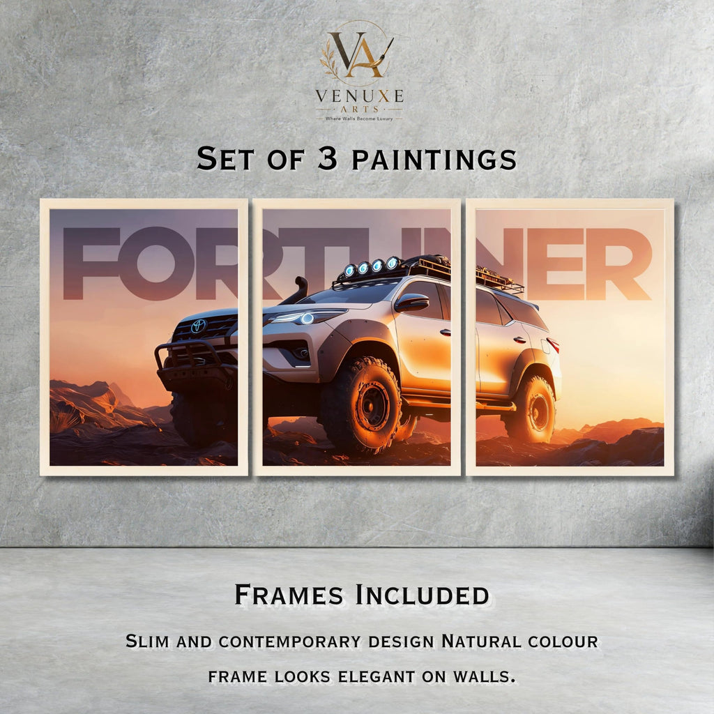VENUXE ARTS Set Of 3 Big Sports Cars Framed Posters Gift Items for Boys Room Wall Decoration Bedroom Living Room Office Studio Décor | Car Poster Frame for Wall Décor