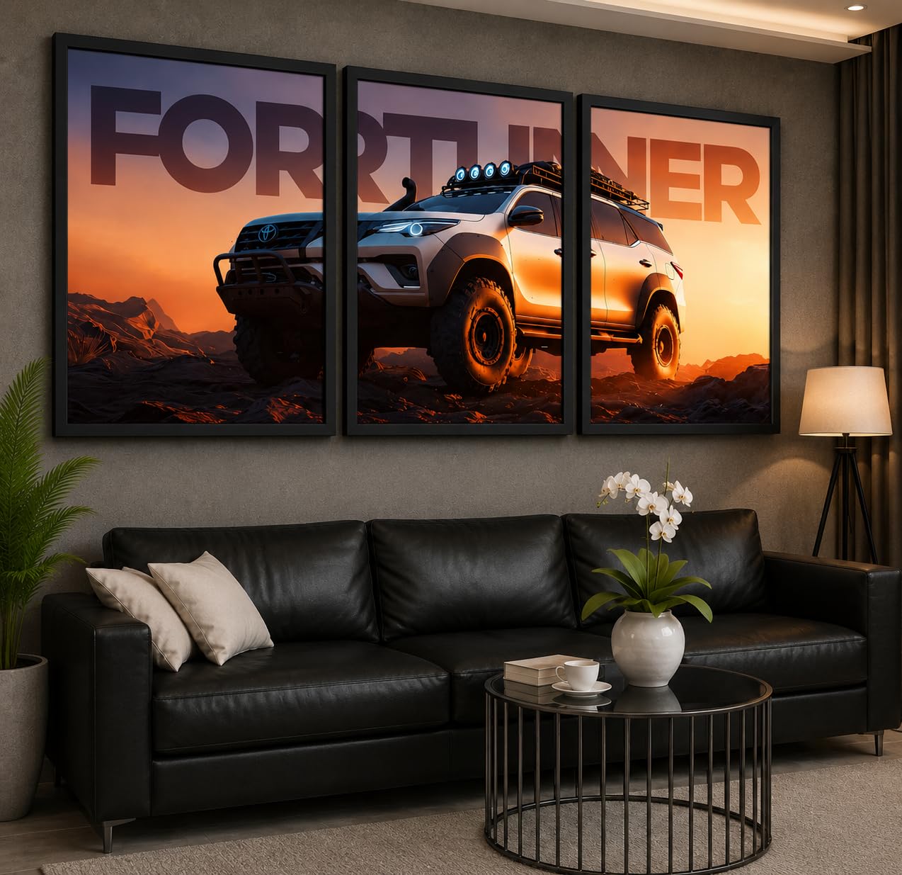 VENUXE ARTS Set Of 3 Big Sports Cars Framed Posters Gift Items for Boys Room Wall Decoration Bedroom Living Room Office Studio Décor | Car Poster Frame for Wall Décor