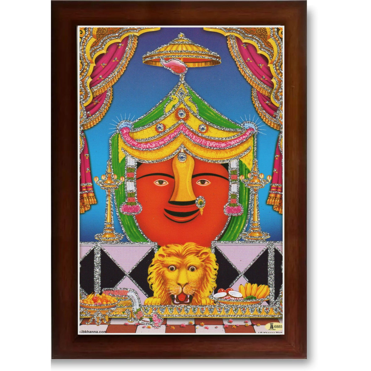 CRAFT QUEST Renuka mata Wooden Photo Frame With Acrylic Sheet For Worship/Pooja