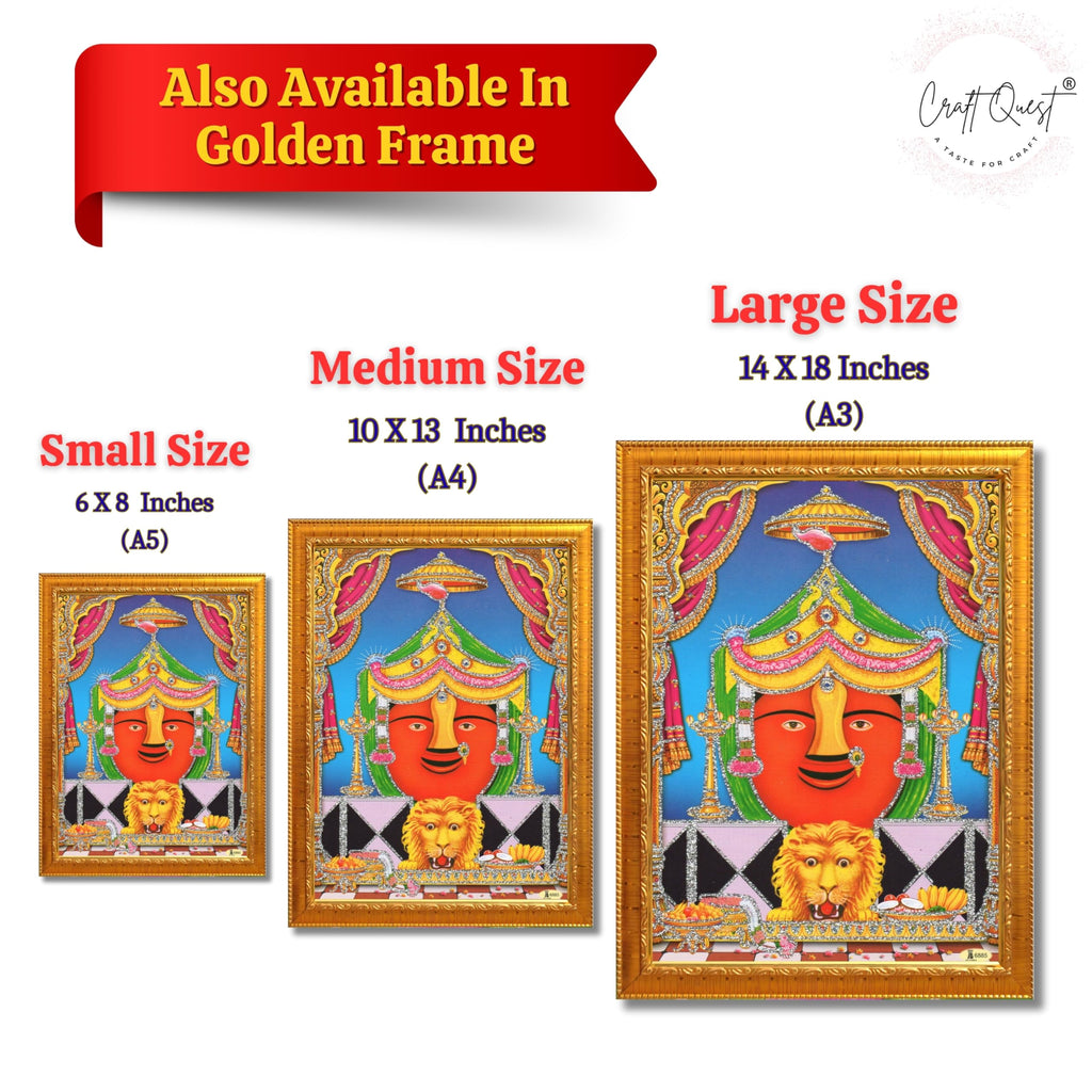 CRAFT QUEST Renuka mata Wooden Photo Frame With Acrylic Sheet For Worship/Pooja