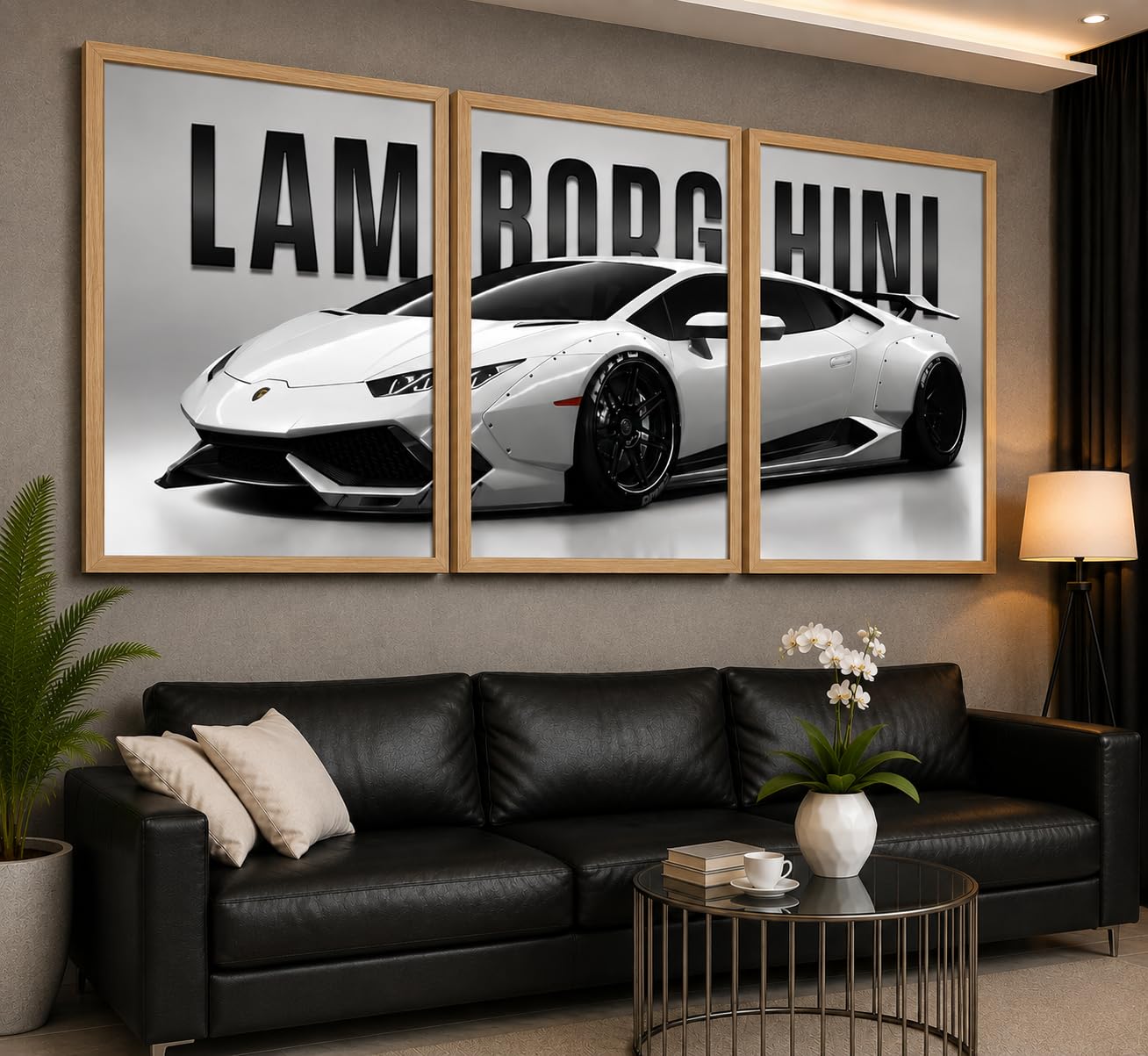 VENUXE ARTS Set Of 3 Big Sports Cars Framed Posters Gift Items for Boys Room Wall Decoration Bedroom Living Room Office Studio Décor | Car Poster Frame for Wall Décor