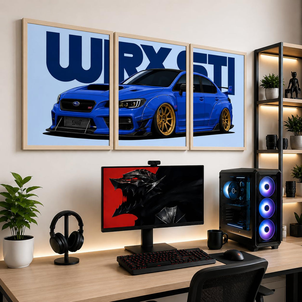 VENUXE ARTS Set Of 3 Big Sports Cars Framed Posters Gift Items for Boys Room Wall Decoration Bedroom Living Room Office Studio Décor | Car Poster Frame for Wall Décor