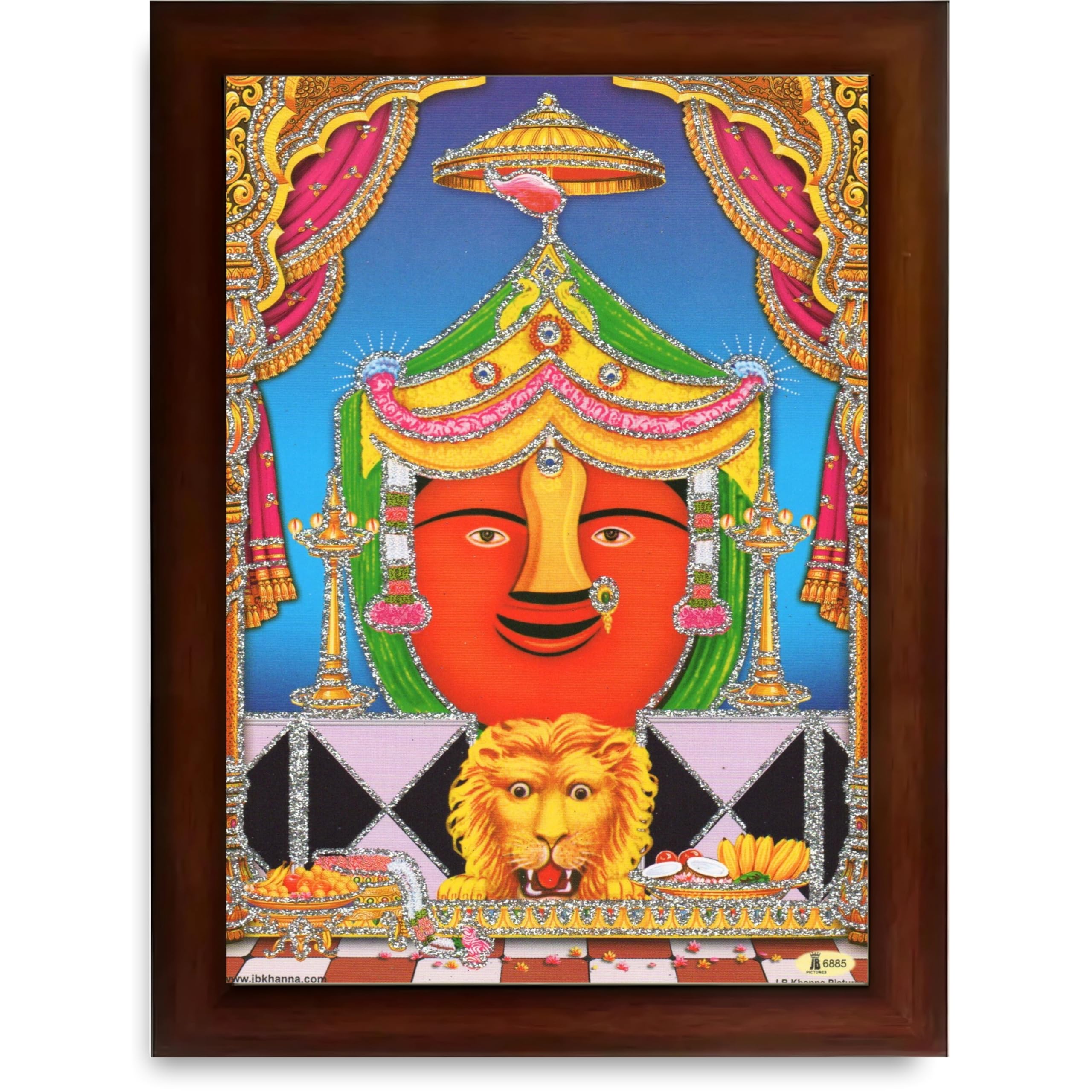 CRAFT QUEST Renuka mata Wooden Photo Frame With Acrylic Sheet For Worship/Pooja