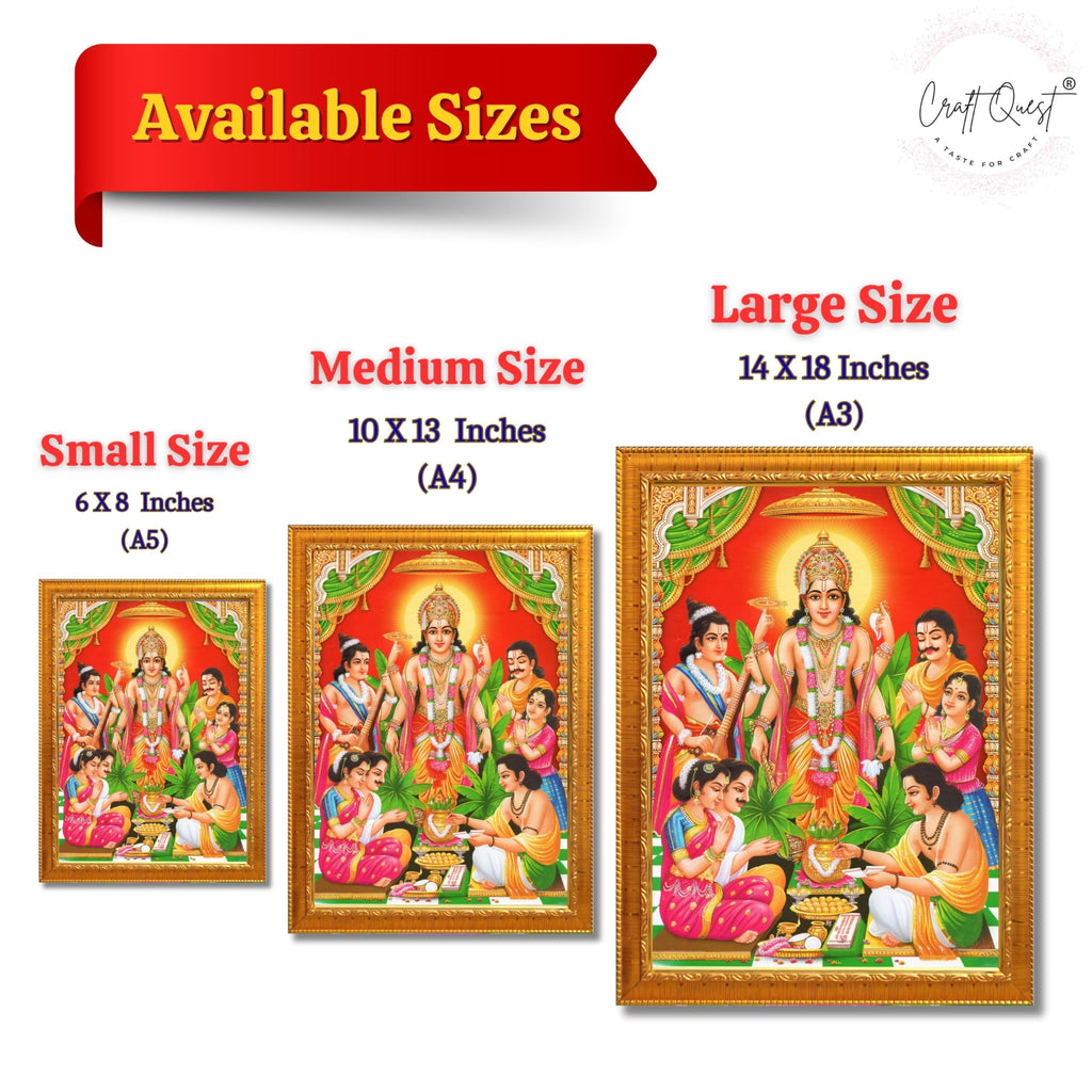 CRAFT QUEST Satyanarayana Swamy God Satyanarayan Photo Frame | Religious Photo Frame | Ideal for Home, Office, Temple & Puja Room, Wall Decor