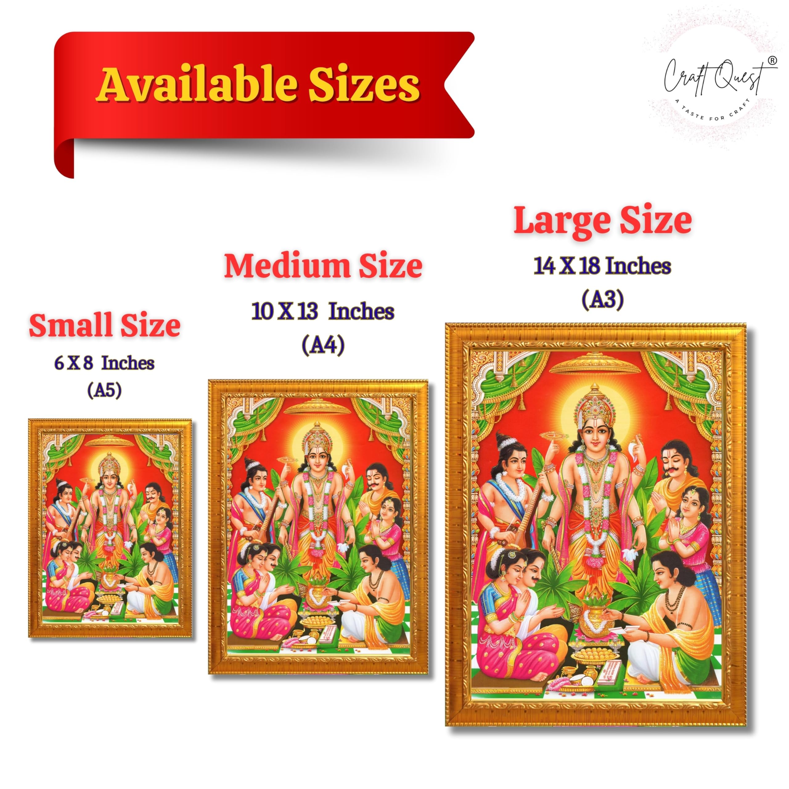 CRAFT QUEST Satyanarayana Swamy God Satyanarayan Photo Frame | Religious Photo Frame | Ideal for Home, Office, Temple & Puja Room, Wall Decor