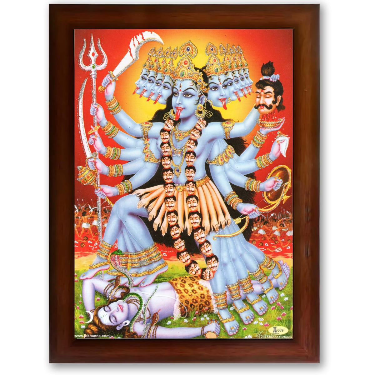 CRAFT QUEST Kali Mata Mahakali Shiv Shiva Wall Painting Framed Home Decor