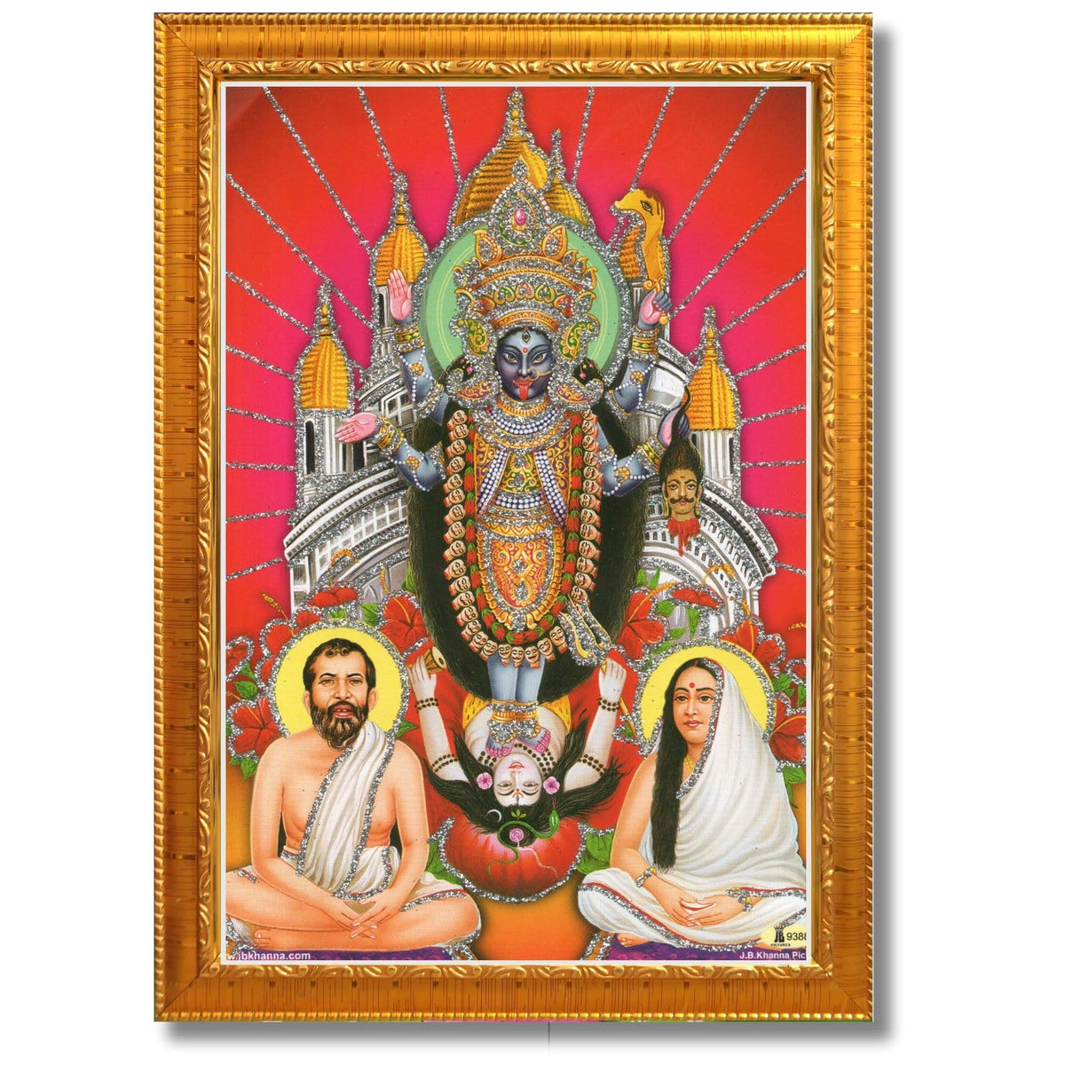 CRAFT QUEST Kali Mata photo with frame, God Religious Framed With Acrylic Glass