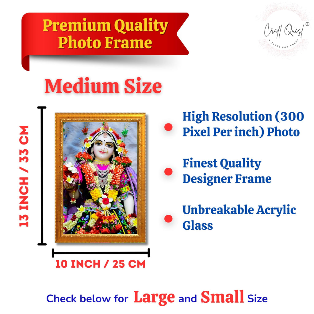 CRAFT QUEST Shri Radha Rani Shringaar Darshan in Vrindavan Frame wooden framed