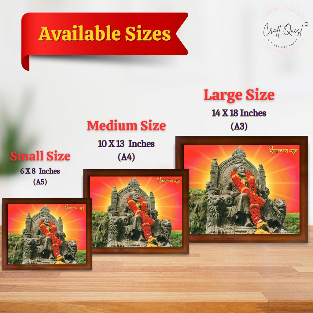 CRAFT QUEST Chhatrapati Shivaji Maharaj Wall Photo Frame | Home Decoration Item | Indian Historic Classic Painting Wall Art Best Gifting Option